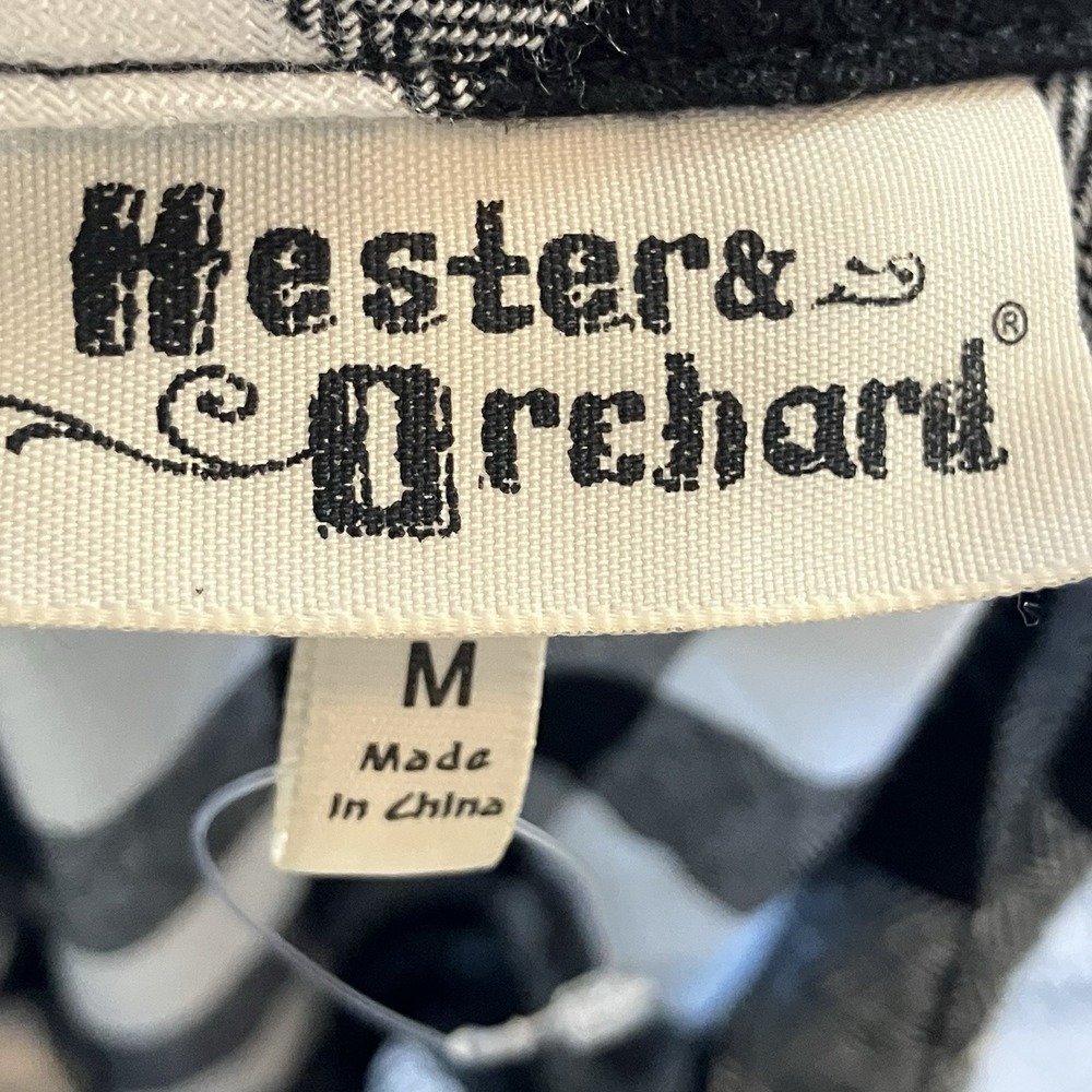 Hester and Orchard Shirt Womens Size M White Black Plaid Collar Button Up - Picture 4 of 7